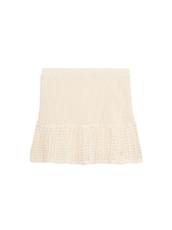 Marks & Spencer Pletená mini sukně s texturou, ze směsi bavlny Marks & Spencer bílá
