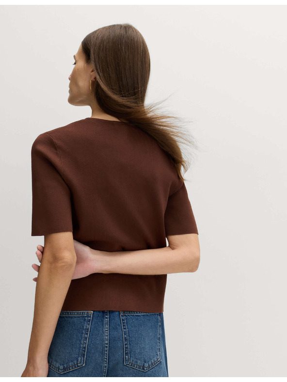 Marks & Spencer Propínací kardigan úzkého střihu s výstřihem do V Marks & Spencer hnědá