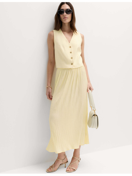 Marks & Spencer Plisovaná midaxi sukně s texturou Marks & Spencer žlutá