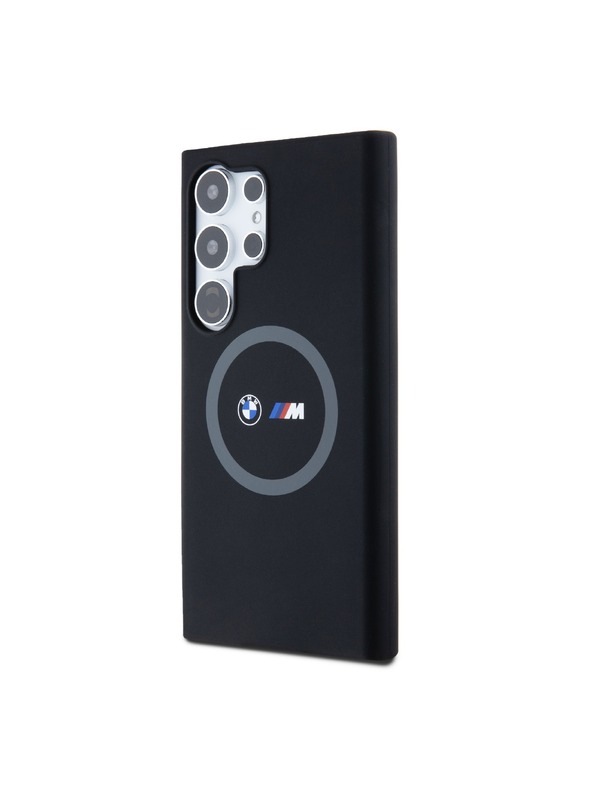 BMW BMW M Printed Round and Logo Magsafe Silikonový Kryt pro Samsung Galaxy S24 Ultra Black