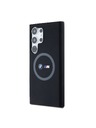 BMW BMW M Printed Round and Logo Magsafe Silikonový Kryt pro Samsung Galaxy S24 Ultra Black