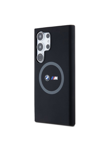 BMW BMW M Printed Round and Logo Magsafe Silikonový Kryt pro Samsung Galaxy S24 Ultra Black
