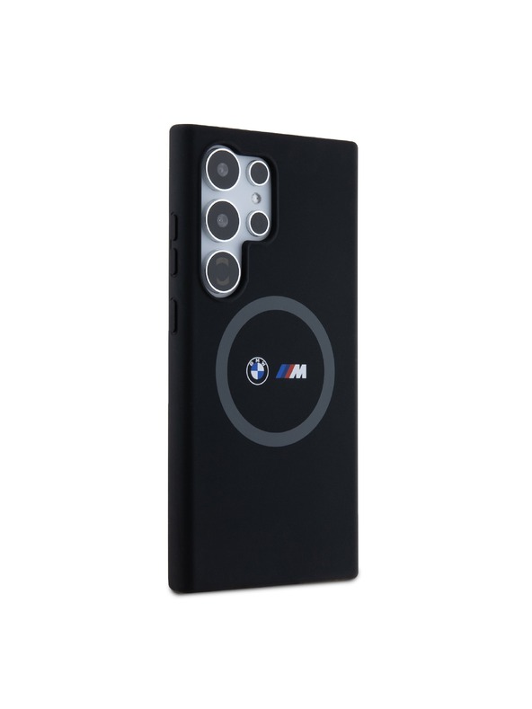 BMW BMW M Printed Round and Logo Magsafe Silikonový Kryt pro Samsung Galaxy S24 Ultra Black