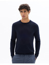 Celio Tmavě modrý vlněný basic svetr Celio Semerirond