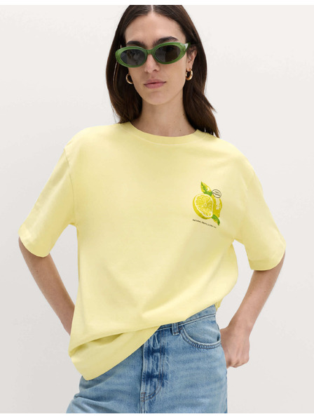 Marks & Spencer Oversized tričko s grafikou z čisté bavlny Marks & Spencer žlutá