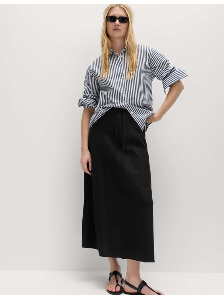 Marks & Spencer Áčková maxi sukně s vysokým podílem lnu Marks & Spencer černá