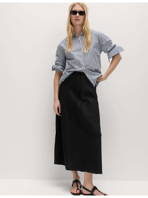 Marks & Spencer Áčková maxi sukně s vysokým podílem lnu Marks & Spencer černá