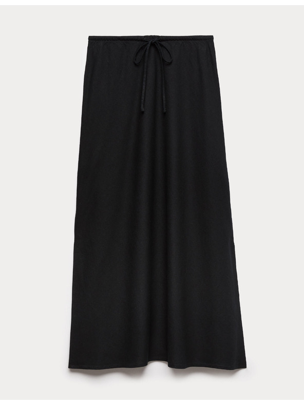Marks & Spencer Áčková maxi sukně s vysokým podílem lnu Marks & Spencer černá