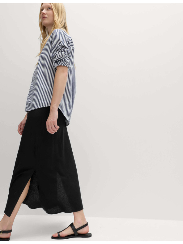 Marks & Spencer Áčková maxi sukně s vysokým podílem lnu Marks & Spencer černá