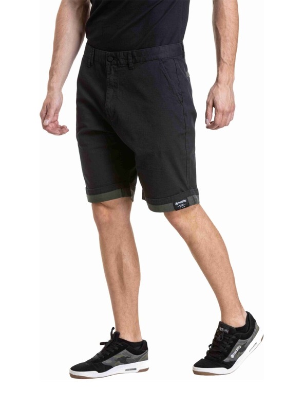 Meatfly Meatfly pánské kraťasy Barry 2.0 Black / Army Green Ripstop