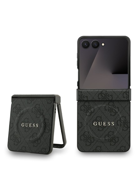 Guess Guess PU Leather 4G Colored Ring Magnetic Zadní Kryt pro Samsung Galaxy Z Flip 7 Black