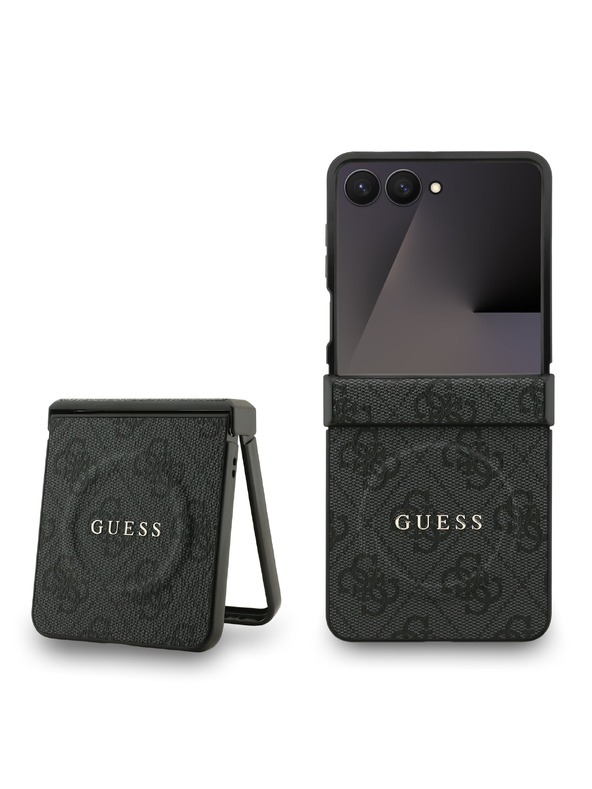 Guess Guess PU Leather 4G Colored Ring Magnetic Zadní Kryt pro Samsung Galaxy Z Flip 7 Black