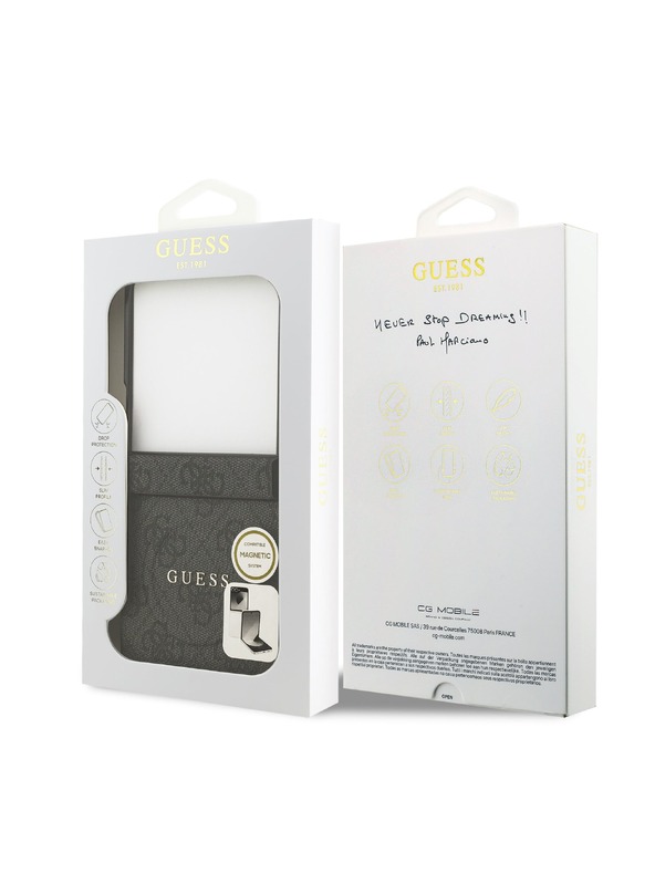 Guess Guess PU Leather 4G Colored Ring Magnetic Zadní Kryt pro Samsung Galaxy Z Flip 7 Black