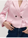 Marks & Spencer Dvouřadý blejzr volného střihu s obsahem lnu Marks & Spencer růžová