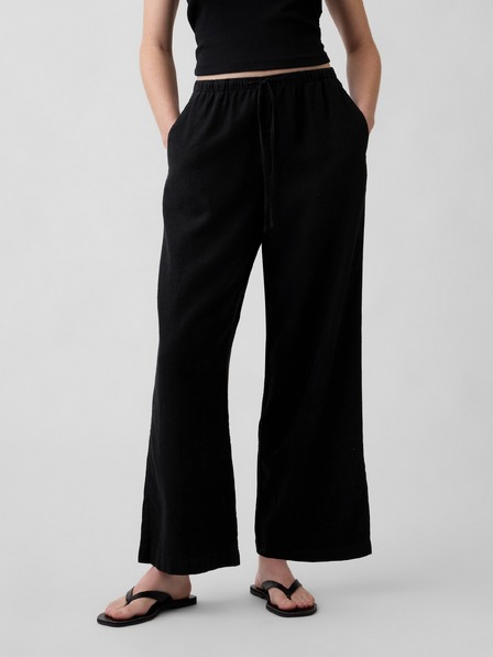 GAP Lněné kalhoty Wide-Leg GAP