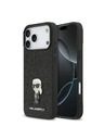 Karl Lagerfeld Karl Lagerfeld Fixed Glitter Metal Ikonik Zadní Kryt pro iPhone 17 Pro Max Black