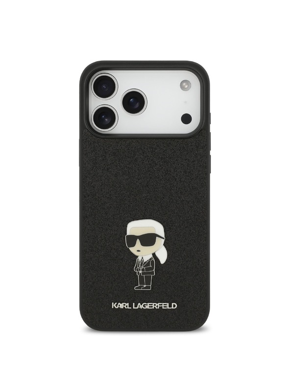 Karl Lagerfeld Karl Lagerfeld Fixed Glitter Metal Ikonik Zadní Kryt pro iPhone 17 Pro Max Black