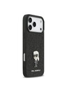 Karl Lagerfeld Karl Lagerfeld Fixed Glitter Metal Ikonik Zadní Kryt pro iPhone 17 Pro Max Black