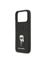 Karl Lagerfeld Karl Lagerfeld Fixed Glitter Metal Ikonik Zadní Kryt pro iPhone 17 Pro Max Black