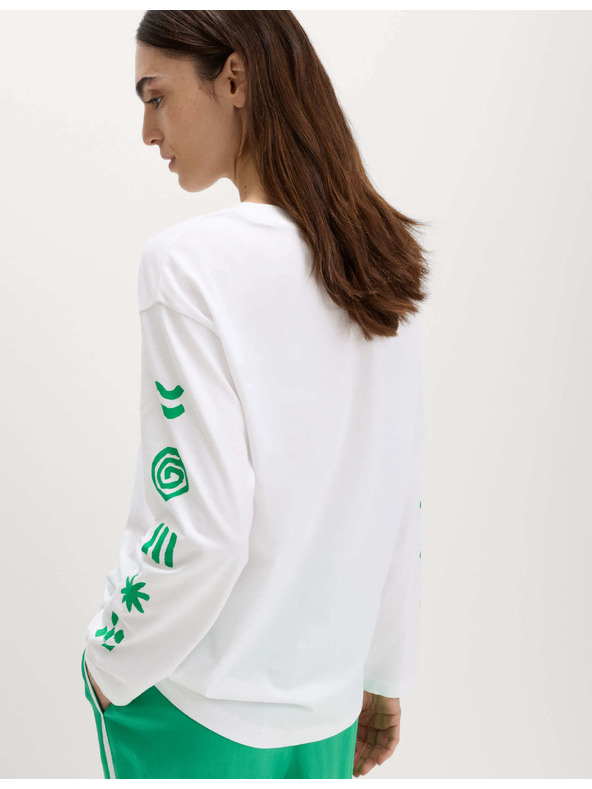Marks & Spencer Oversized tričko s grafikou z čisté bavlny Marks & Spencer bílá