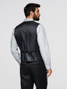 Ombre Clothing Klasická pánská elegantní vesta s rybí kostkou, střih SLIM FIT – V3, černá V65 Ombre Clothing