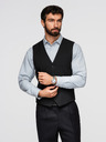 Ombre Clothing Klasická pánská elegantní vesta s rybí kostkou, střih SLIM FIT – V3, černá V65 Ombre Clothing