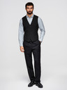 Ombre Clothing Klasická pánská elegantní vesta s rybí kostkou, střih SLIM FIT – V3, černá V65 Ombre Clothing