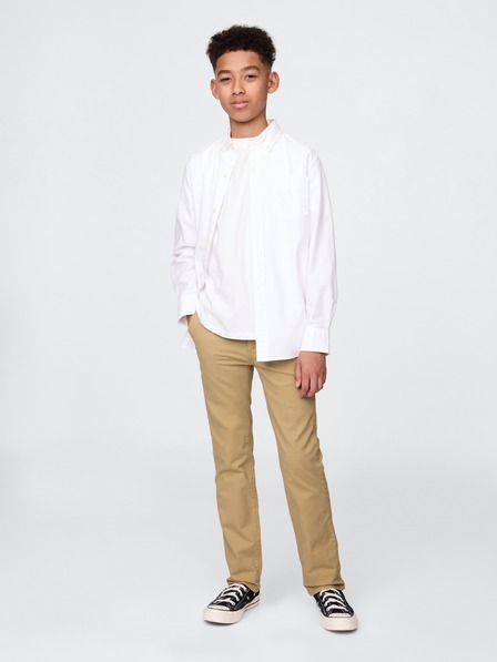 GAP Dětské khaki kalhoty straight stretch GAP