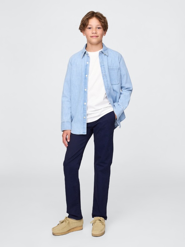 GAP Dětské khaki kalhoty straight stretch GAP