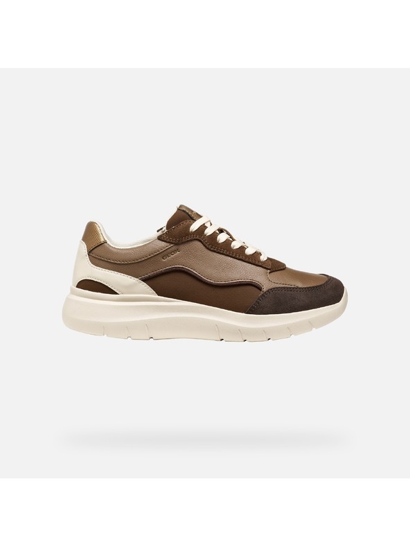 Geox Tmavě hnědé dámské tenisky Geox Plummery