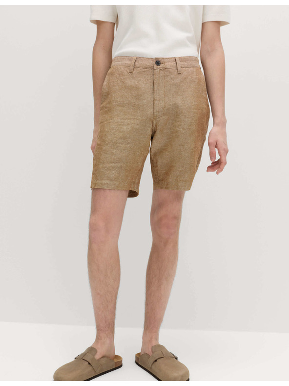Marks & Spencer Chino šortky, ze směsi lnu Marks & Spencer hnědá