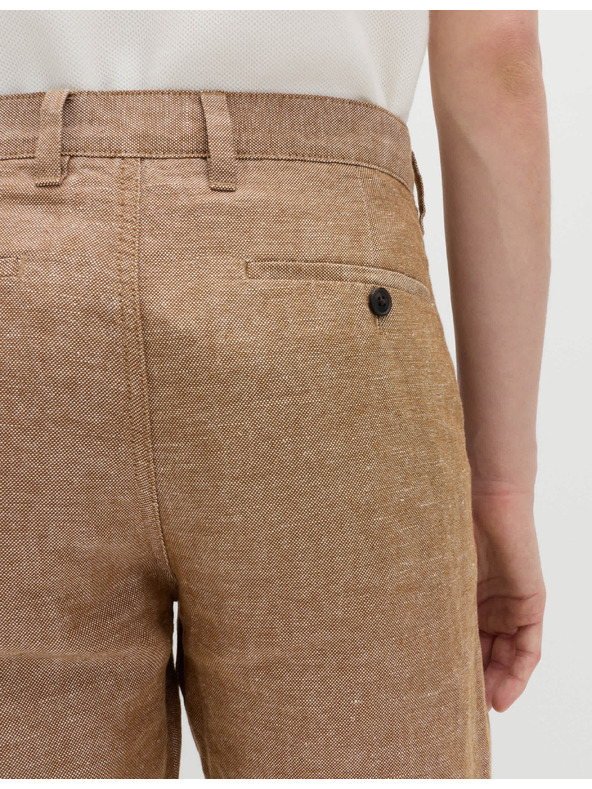 Marks & Spencer Chino šortky, ze směsi lnu Marks & Spencer hnědá