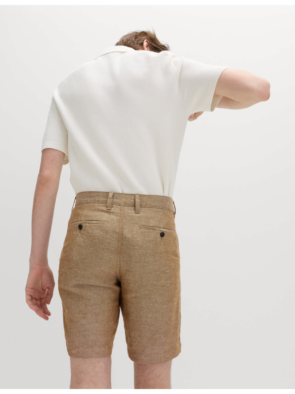 Marks & Spencer Chino šortky, ze směsi lnu Marks & Spencer hnědá