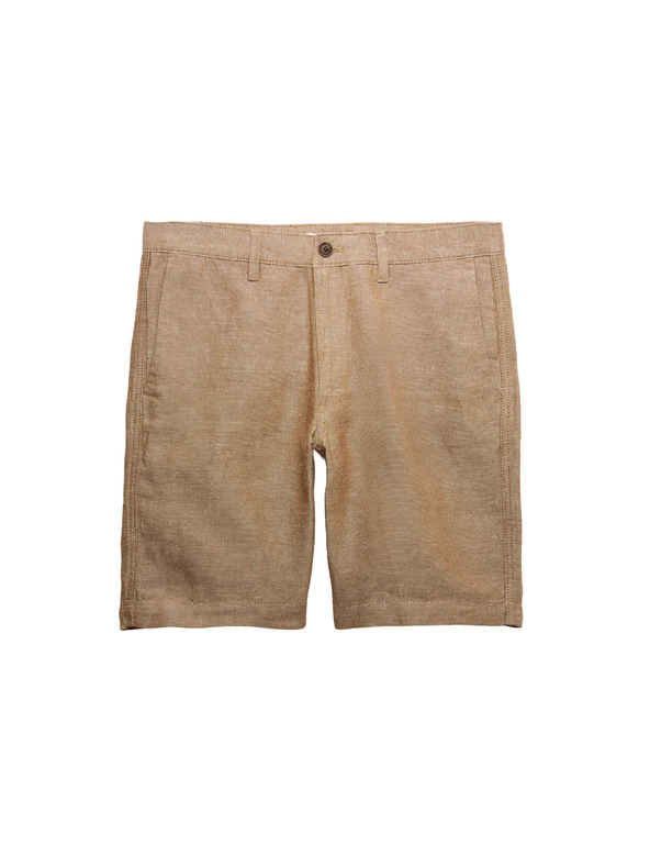 Marks & Spencer Chino šortky, ze směsi lnu Marks & Spencer hnědá