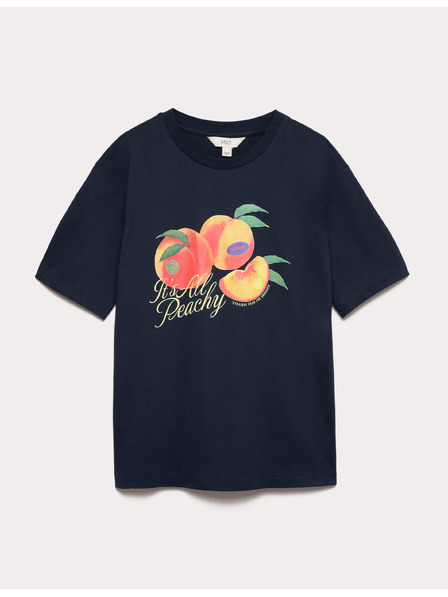 Marks & Spencer Květované oversized tričko s grafikou, z čisté bavlny Marks & Spencer námořnická modrá