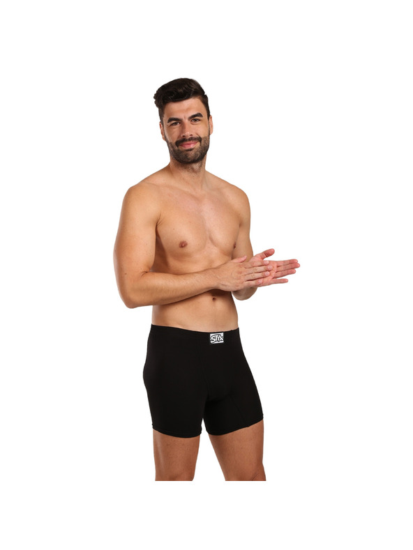Styx Pánské boxerky Styx long klasická guma černé