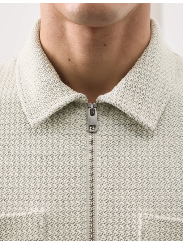 Marks & Spencer Kárované sako na zip s texturou, ze směsi bavlny Marks & Spencer béžová