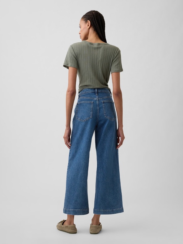 GAP Džíny High Rise Wide-Leg Crop GAP