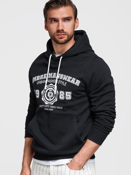 Ombre Clothing Pánská mikina s klokankou a potiskem Ombre Clothing