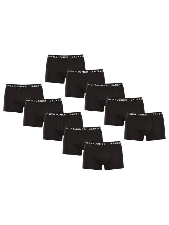 Jack & Jones Sada deseti - pánské boxerky Jack and Jones černé
