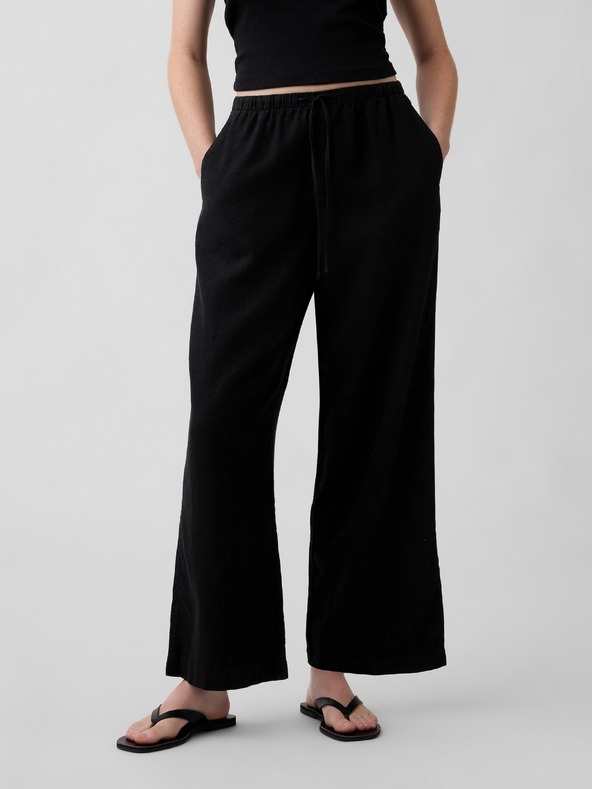 GAP Lněné kalhoty Wide-Leg GAP
