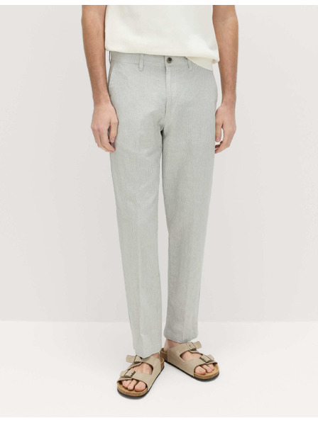 Marks & Spencer Chino kalhoty ze směsi lnu, normální střih Marks & Spencer šedá