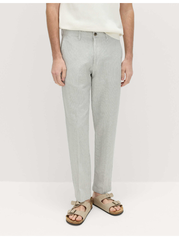 Marks & Spencer Chino kalhoty ze směsi lnu, normální střih Marks & Spencer šedá