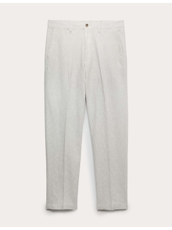 Marks & Spencer Chino kalhoty ze směsi lnu, normální střih Marks & Spencer šedá