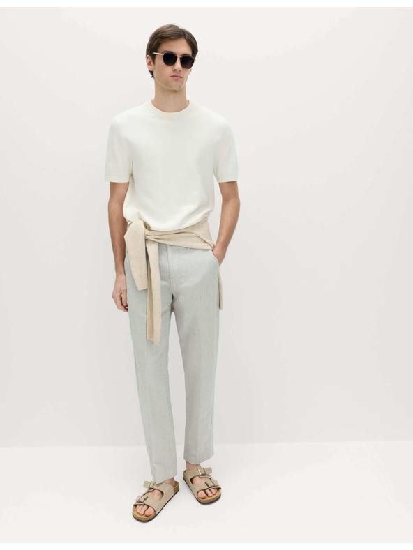 Marks & Spencer Chino kalhoty ze směsi lnu, normální střih Marks & Spencer šedá
