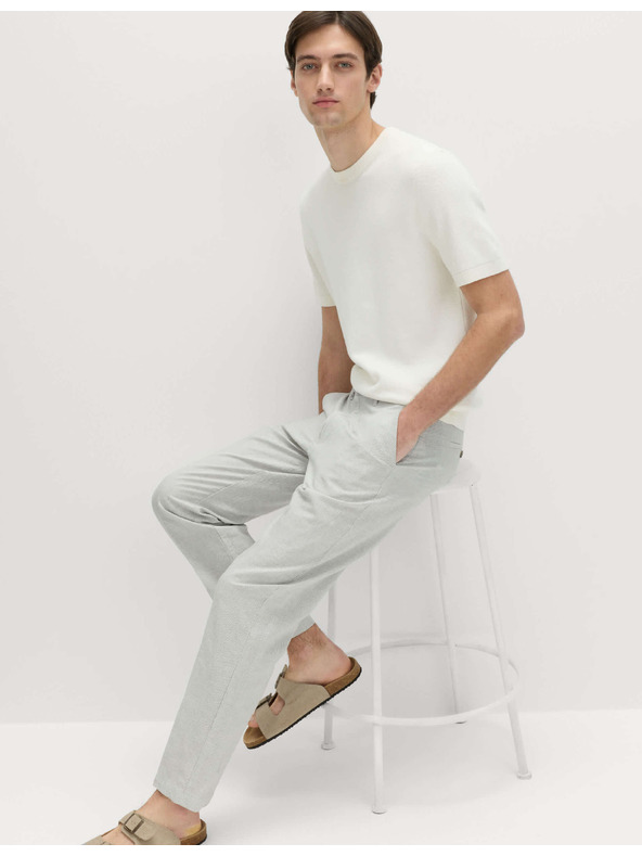 Marks & Spencer Chino kalhoty ze směsi lnu, normální střih Marks & Spencer šedá