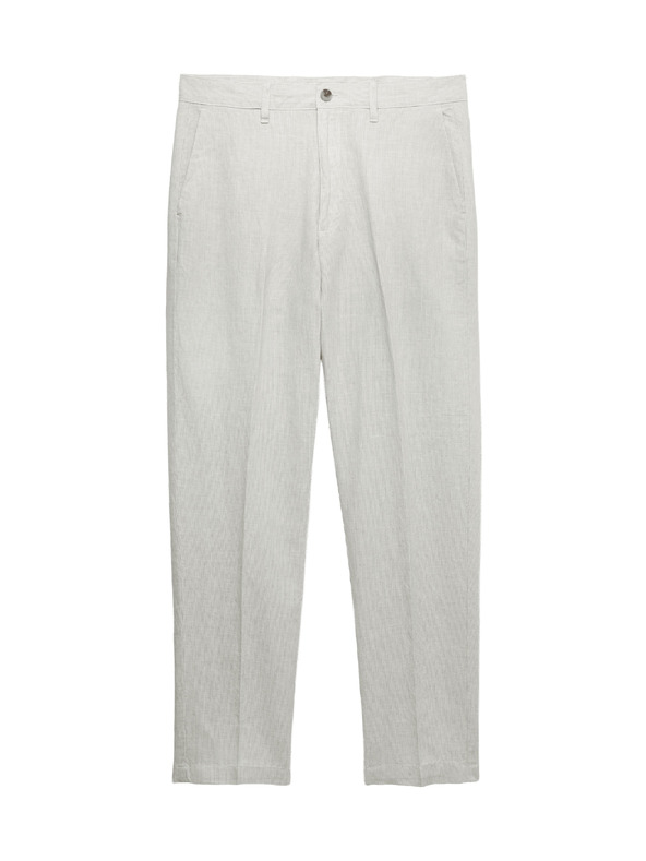 Marks & Spencer Chino kalhoty ze směsi lnu, normální střih Marks & Spencer šedá