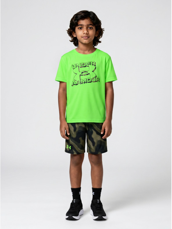 Under Armour Chlapecký set Under Armour UA TECH PRINTED SS SHORT SET-GRN