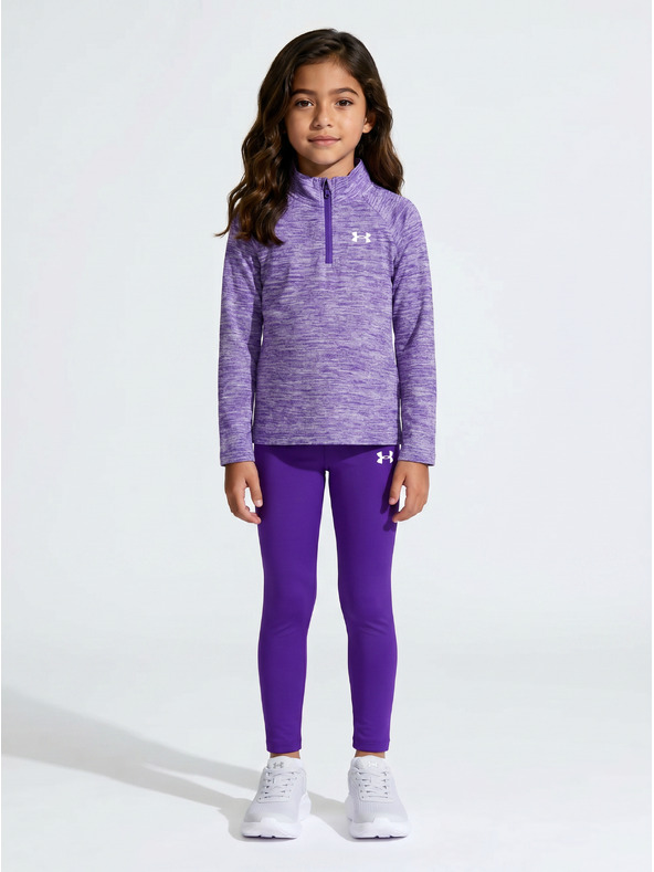 Under Armour Dívčí set Under Armour UA 1/4 ZIP LEGGING SET-BLU