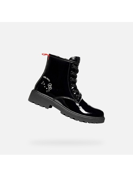 Geox Černá dívčí kotníková obuv Geox Casey